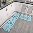 thumbnail image 2 of Blue Geometric Triangle Diamond Pattern Kitchen Rugs Sets Of 2,Anti Fatigue Kitchen Mat Rugs Non Slip Washable,Decorative Kitchen Floor Mats for Kitchen,Sink,Laundry,17"x30"+17"x47", 2 of 7