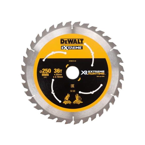 DEWALT - Extreme Runtime FlexVolt Mitre Saw Blade 250 x 30mm x 36T