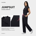 thumbnail image 2 of Niaahinn Women's Medical Scrub Jumpsuit - Mandarin Collar, with Drawstring Waist for Nursing Uniforms, 2 of 7