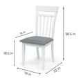 thumbnail image 5 of Rattan Wicker Furniture 3 Pc Dining Kitchen Set Square Table and 2 Warm Chairs Classic Style Solid Wood in White Finish, 5 of 8