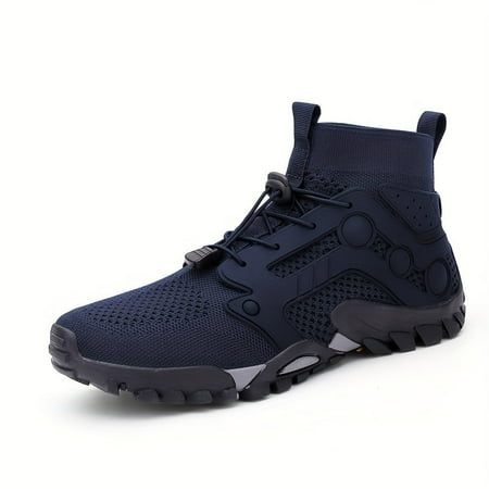 

Men s High Top Bare Water Shoes With Adjustable Buckle Men s Beach Walking/Pool Swimming/Outdoor ActivitiesBreathable Quick Dry Non Slip-深蓝||42码