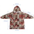 thumbnail image 7 of Red Christmas Collage Pattern Blanket Hoodies for Kids 6-13YR Oversize Wearable Blanket Hoodies for Boys Girls Teens, 7 of 7