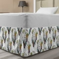 thumbnail image 1 of Dreamcatcher Bed Skirt, Meshed Loop Bird Feathers Floral Ornaments Tribal Rhythmic Print, Elastic Bedskirt Dust Ruffle Wrap Around for Bedding Decor, 4 Sizes, Multicolor, by Ambesonne, 1 of 2