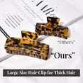thumbnail image 4 of Pinzas para el pelo, pasadores de plátano grandes de 4 pulgadas para el pelo de tortuga, pinzas de mandíbula francesas acrílicas para mujeres y niñas, accesorios para el cabello con estampado de leopardo para cabello grueso, 2 colores disponibles (2 paquetes) Vhermosa CZJP-HY64, 4 of 7