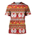 thumbnail image 4 of Camiseta con estampado de dibujos animados de Papá Noel para hombre, Tops sueltos de manga corta con cuello redondo, ropa informal de moda para niños, Navidad y Año Nuevo, 4 of 5