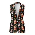 thumbnail image 2 of Uorisanigo Reindeer Snowman Christmas Womens Vest with Pockets Open Front Sleeveless Blazer Vest for Women V Neck Vests Top Elegant Outerwear Size 2XL, 2 of 7