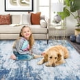 thumbnail image 5 of Garvee 4'x6' Area Rugs for Living Room Bedroom Modern Abstract Floor Carpet Non-Slip Low Pile Rug Soft Foldable Accent Rug Farmhouse Home Decor, Blue, 5 of 5