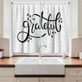 thumbnail image 2 of Ambesonne Gratitude Kitchen Curtains, Grateful Calligraphy Art, 55"x24", White and Charcoal Grey, 2 of 3