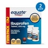 (2 pack) (2 Pack) Equate Pain Relief Ibuprofen Coated Tablets, 200 mg, 100 Ct, 2 Pk