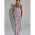 thumbnail image 4 of Sparkly Sequin Meramid Prom Dresses Spaghetti Straps Square Neck Tube Formal Evening Party Club Gowns Pink S, 4 of 8