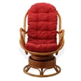 thumbnail image 3 of SK New Interiors Java Swivel Rocking Lounge Chair Natural Rattan Wicker with Burgundy Cushion, Colonial, 3 of 6