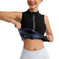 thumbnail image 4 of Women Sauna Sweat Suit, Slimming Workout Vest Body Shaper Waist Trainer Top for Women Blue S, 4 of 8