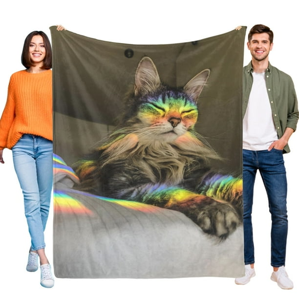 NYAN CAT anti-pilling, suave, ligera, esponjosa y acogedora de lujo para hogar y cocina – Perfecta para niños y adultos,100X130cm