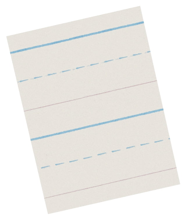 School Smart Red & Blue Newsprint Paper, 5/8 Inch Ruled, 11 x 8-1/2 Inches, 500 Sheets