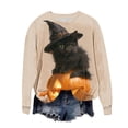 thumbnail image 3 of Uootdi Halloween Sweatshirts for Women Crew Neck Black Cat Pumpkin Graphic Womens Sweatshirt Loose Fit Weekend Outing Soft Womens Tops Gift, 3 of 4