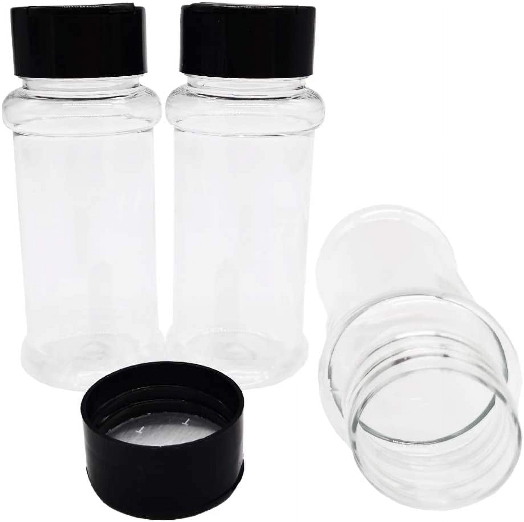Tianifa 6pcs Black Spice Jars, 3 oz Glass Seasoning Bottles