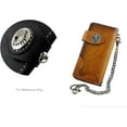 thumbnail image 4 of 2pcs Ball Post Solid Brass Wallet Chain Connector D-Ring Screwback Concho Leather Craft Accessories DHBP (Small, Silver), 4 of 4