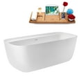 thumbnail image 4 of 67" Streamline G-52-229-BNK Soaking Glossy White Freestanding Tub and Tray With Internal Drain in Brushed Nickel, 4 of 17