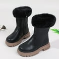 thumbnail image 7 of workcargo Warm Kids Winter Boots for Juniors Size 29 - Black Mid-Calf PU Boots with Faux Fur Cuff & Easy Side Zipper, 7 of 7