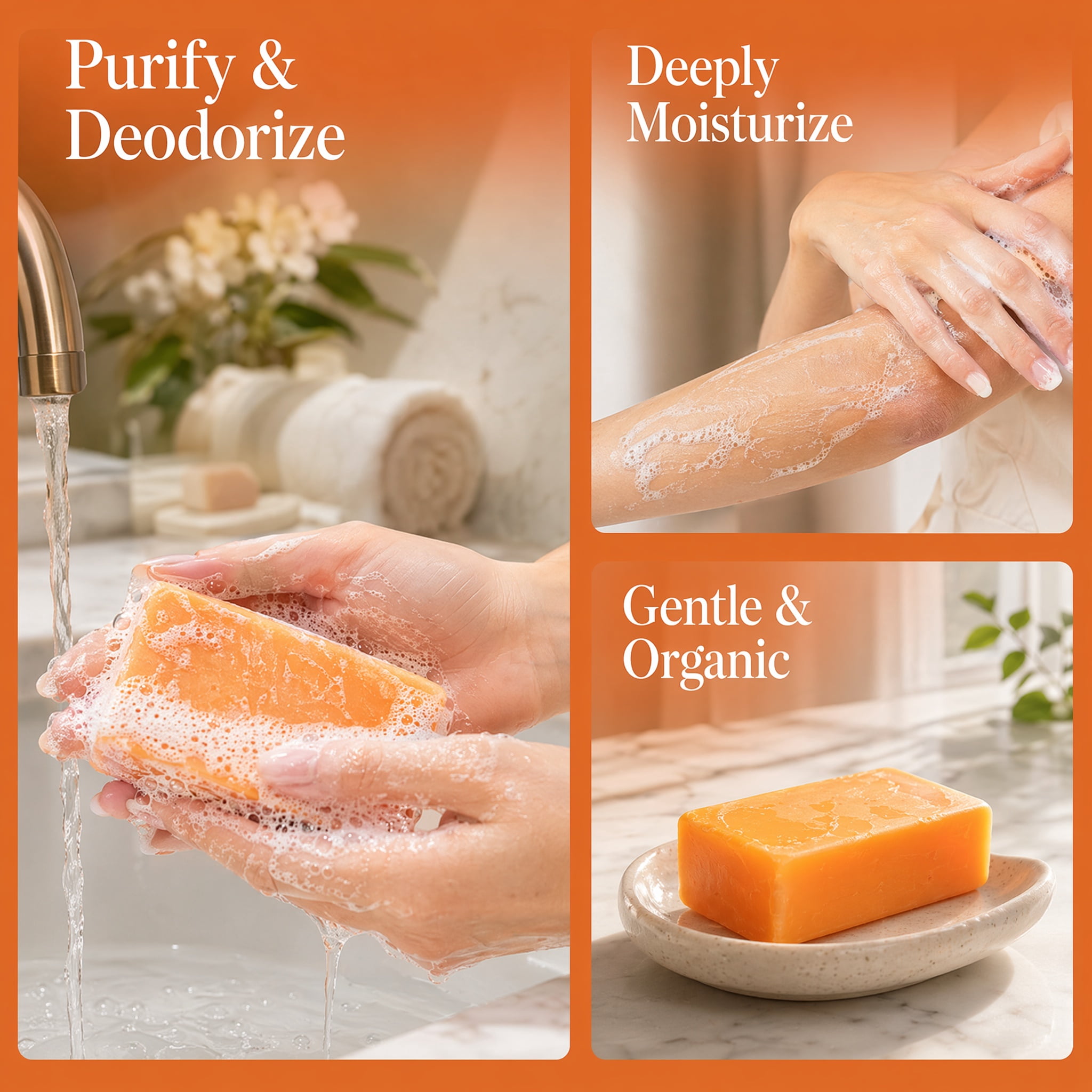 ADNOON Kaori Persimmon Soap, Japanese Persimmon Soap for Old People Smell, Gentle Cleansing Body, Handmade Natural Soaps For Better Skin, For Underarms & Feet, for Men & Women (1PCS)