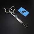 thumbnail image 5 of Tijeras profesionales para cortar el cabello, 6 pulgadas, acero inoxidable japonés 440C, tijeras ergonómicas de barbero, color plata., 5 of 5