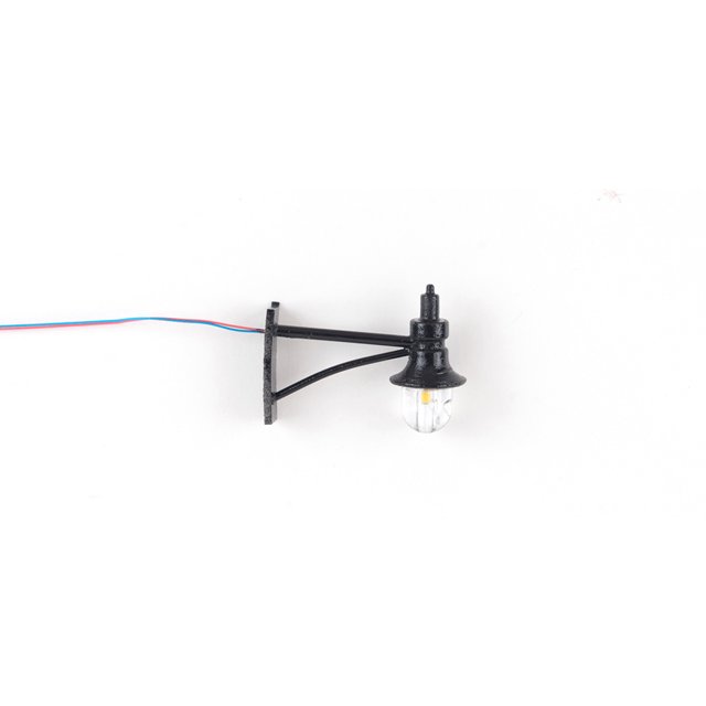 Wosthever Lámparas de pared a escala 1:87, fabricación de maquetas de calle, diseño de tren de parque ferroviario, Microlandschaft decorativo con cable, Artesanía Negro/Blanco cálido Wosthever HA066502-04