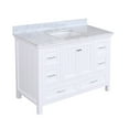 thumbnail image 5 of Paige 48" Bathroom Vanity with White Cabinet and Carrara Marble Top, 5 of 6