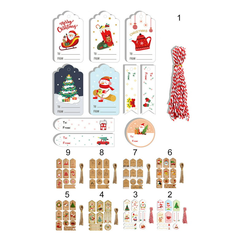Gwong 1 Set Christmas Themed Gift Tags Foldable Paper Present