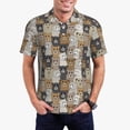 thumbnail image 1 of Balery Cartoon Bear Camisa Polo de Hombre con Estampado, de Manga Corta y Tejido Medio, Camisa Tipo Golf Polo-X-Large, 1 of 6