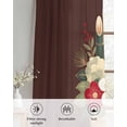thumbnail image 6 of Cherry Blossoms Sheer Curtains 84 Inch Length 2 Panels Set for Living Room/Bedroom, Japanese Spring Floral Leaves Rustic Brown Kitchen Curtains Grommet Semi-Sheer Curtains Window Treatments 42"x84"x2, 6 of 7