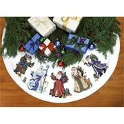 St. Nicholas Tree Skirt Counted Cross-Stitch Kit, 45" Round