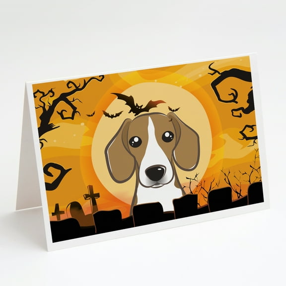 Halloween Beagle Greeting Cards and Envelopes Pack of 8