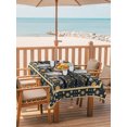 thumbnail image 3 of 60x84 Inch Outdoor Tablecloth with Umbrella Hole Zipper Rectangle Colorful Boho Floral Rectangular Tablecloths Outside Waterproof Black Ethnic Tribe Botanical Patio Table Cloth Cover for Picnic Party, 3 of 8