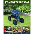 thumbnail image 4 of Tabouret de Travail de Jardin Robuste à Roulettes avec Capacité de 400 Lb, Siège Pivotant à 360 Degrés Hauteur Réglable, Plateau de Rangement pour Pneus Tout-Terrain, Banc d'Outils de Cour Extérieur, Vert Menthe/bleu Gentiane/rouge, 4 of 8