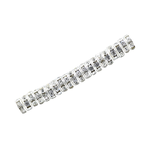 Inteprter 100 piezas de abalorios espaciadores hechos a mano de Rondelles de diamantes de imitación, accesorios de de pendientes de cuentas Artesanía Blanco 8MM100 Piezas