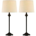 thumbnail image 5 of Maxax Metal Table Lamps Set of 2 ，Buffet Lamps Black Nightstand Lamps with Fabric Shade 26" Bedside Desk Lamps, 5 of 7