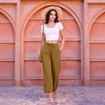 thumbnail image 6 of FENGGHAO Women's Linen Wide Leg Pants Casual Loose High Waist Beach Haren Pants Pockets, 6 of 6