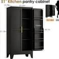 thumbnail image 4 of EROSOEI Sturdy Metal Kitchen Food Pantry Storage Cabinet with 2 Doors and 3 Adjustable Shelves, 4 of 7