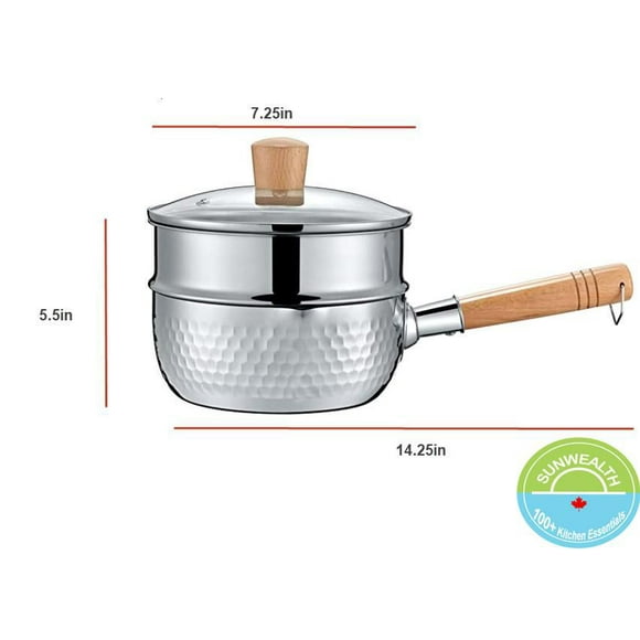 Sunwealth All-in-One 2.2 Quart Yoshikawa Steamer / Sauce Pan Set with Lid, Capacity: 2,2 Quart / 18cm / 968g