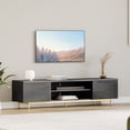 thumbnail image 4 of BELLEZE TV Stand for TV up to 75", Modern Entertainment Center with Storage Media Console Table with Cable Management, Wood TV Cabinet for Home Living Room Bedroom(Ebony), 68"x15.6"x17.2", 4 of 7