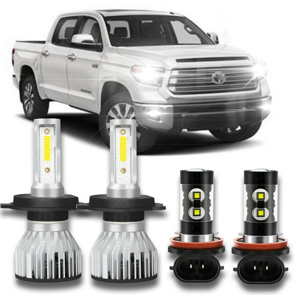 For Toyota Tundra 2014-2019 Combo LED Bulbs Kit Headlight Foglight White H4/9003 H11