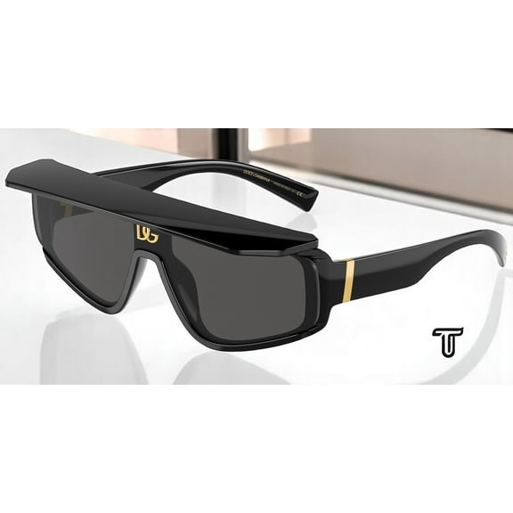 Dolce & Gabbana DG 6177 Plastic Unisex Rectangle Sunglasses Black 46mm Adult
