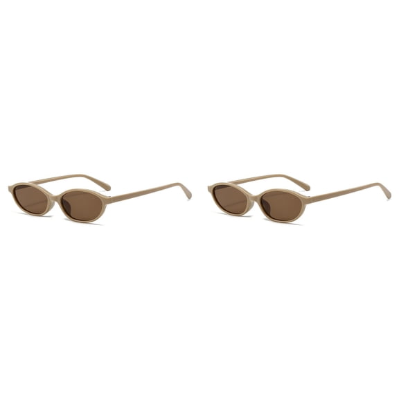 2PCS 90s Vintage Retro Oval Sunglasses for Women & Men - Fashion Oval Frame Shades with UV Protection - Trendy Unisex Sunglasses for Outdoor Activities - Classic 93s Inspired Eyewear