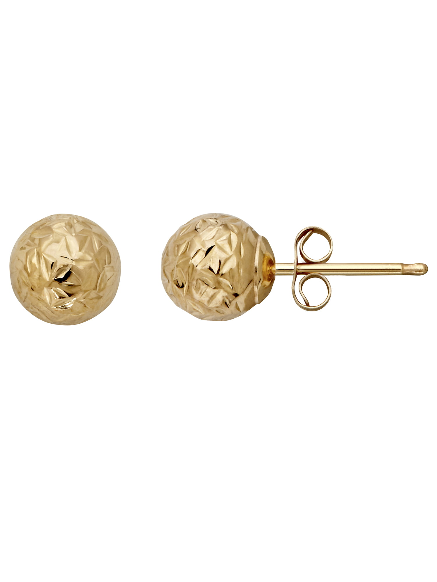 FB Jewels Solid 10K Yellow Gold Polished Ball Post Earrings