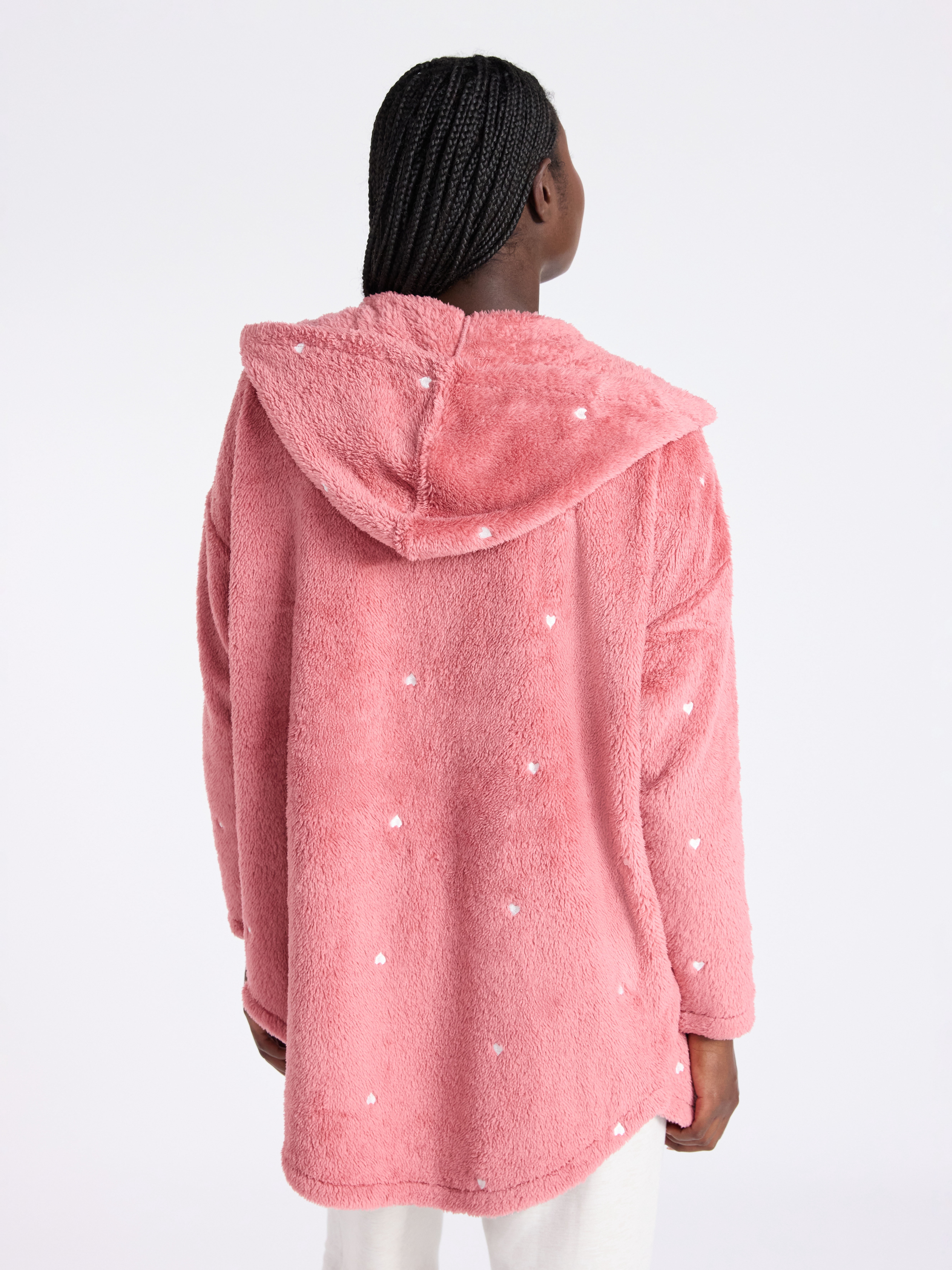 Joyspun Women’s Plush Sleep Cardigan, Size XS-3XL