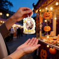 thumbnail image 4 of Cute Hanging Photo Frame Ornaments, Ghost Pumpkin Bow Decor Wooden Picture Keepsake, Personalized Photo Holder, Holiday Hanging Decor for Front Door, Home Wall & Party Memory Display 1Pcs, 4 of 6