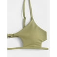 thumbnail image 5 of ZAFUL Women Swimsuit Ribbed Star Shaped Bikini Swimwear Light Green M, 5 of 6
