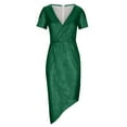 thumbnail image 3 of Lilgiuy Women's New Style Women's Gold Plated Long Sleeve V-Neck Sparkling Dress Evening Party Charming Dress Wedding Dress Gift for Your Girlfriend Wife Mom, 3 of 3