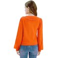 thumbnail image 3 of Diconna Women's Long Sleeve Button Cardigan Sweater Lapel Cable Knit Short Sweater Jacket, 3 of 6