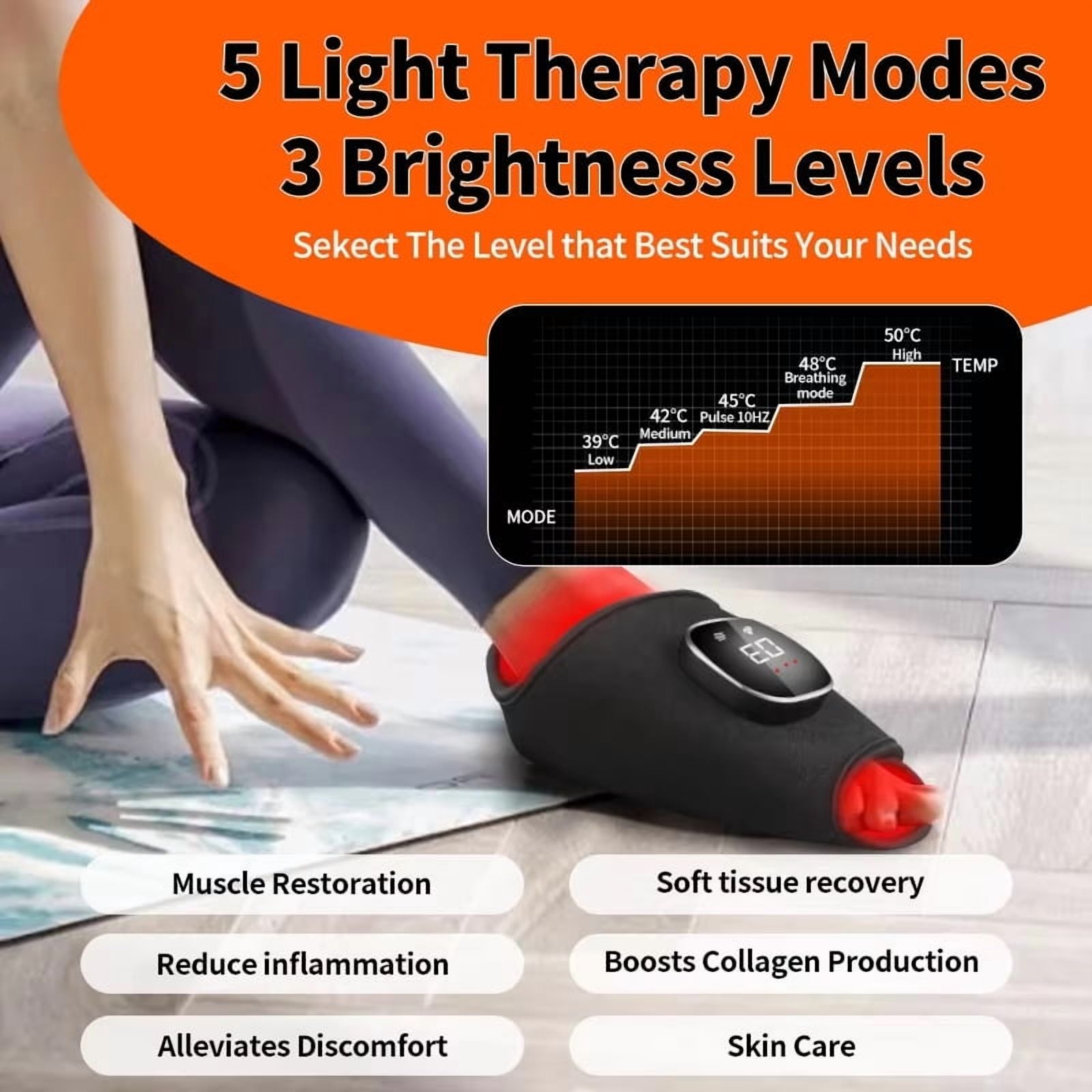 iKeener Red Light Foot Care Device - Soft, Portable, and Perfect for Sports & Outdoor Adventures